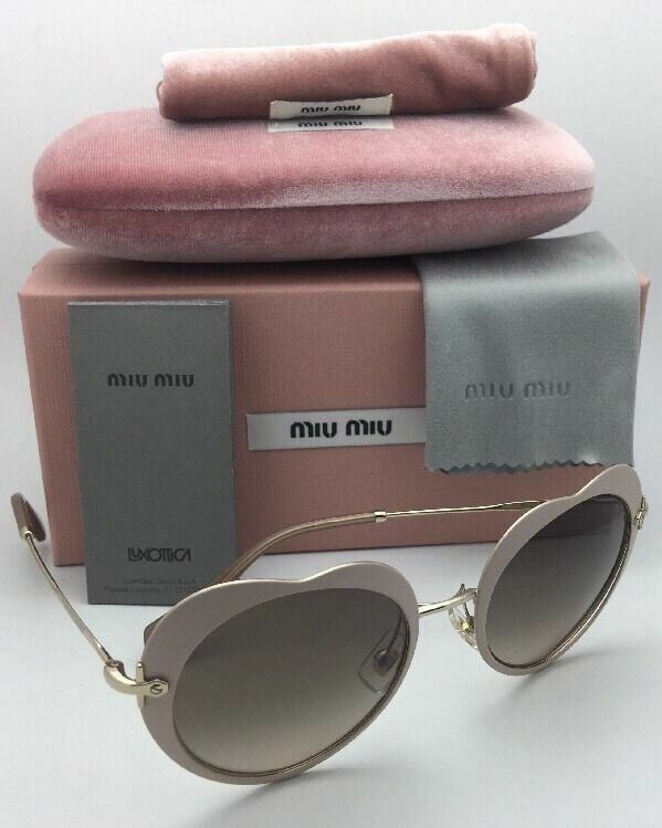 MIU MIU Sunglasses SMU 54R U6I-3D0 52-20 Pink-Gold Heart Shape w