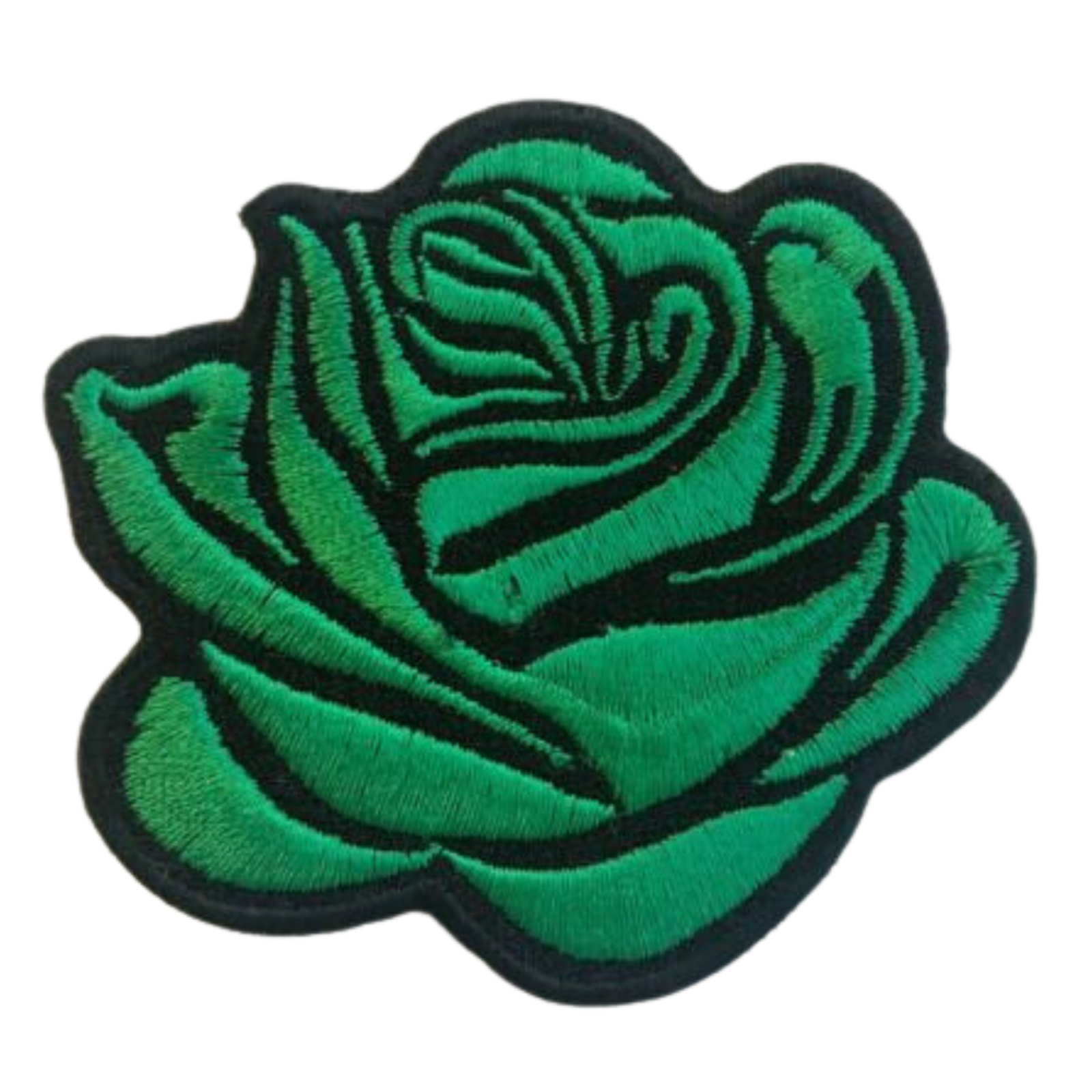 Lovely Green Rose Embroidered Iron On Patch for Jackets & Shirts