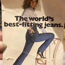 vtg 70s womens Dark Jeans Chic By H.I.S 8/9 