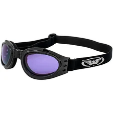 Global Vision Adventure Folding Padded Motorcycle Goggles Black Frame Purple Len