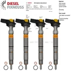 4x Bosch Fuel Injector for VW T5 Amarok 2,0 TDI Multivan 0445116035 No-Core