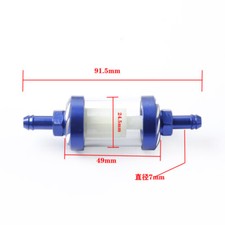 Universal in Line Petrol Fuel Gasoline Oil Filter, Detachable Blue 2pcs