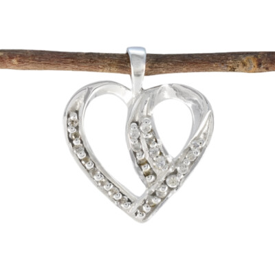 Sterling Silver Crystal Elegance Pendant with Sparkling White CZ Pendant for