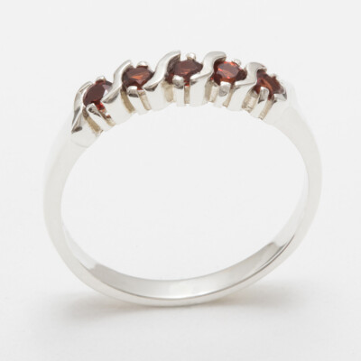 925 Sterling Silver Natural Garnet Womens Eternity Ring - Sizes J to Z