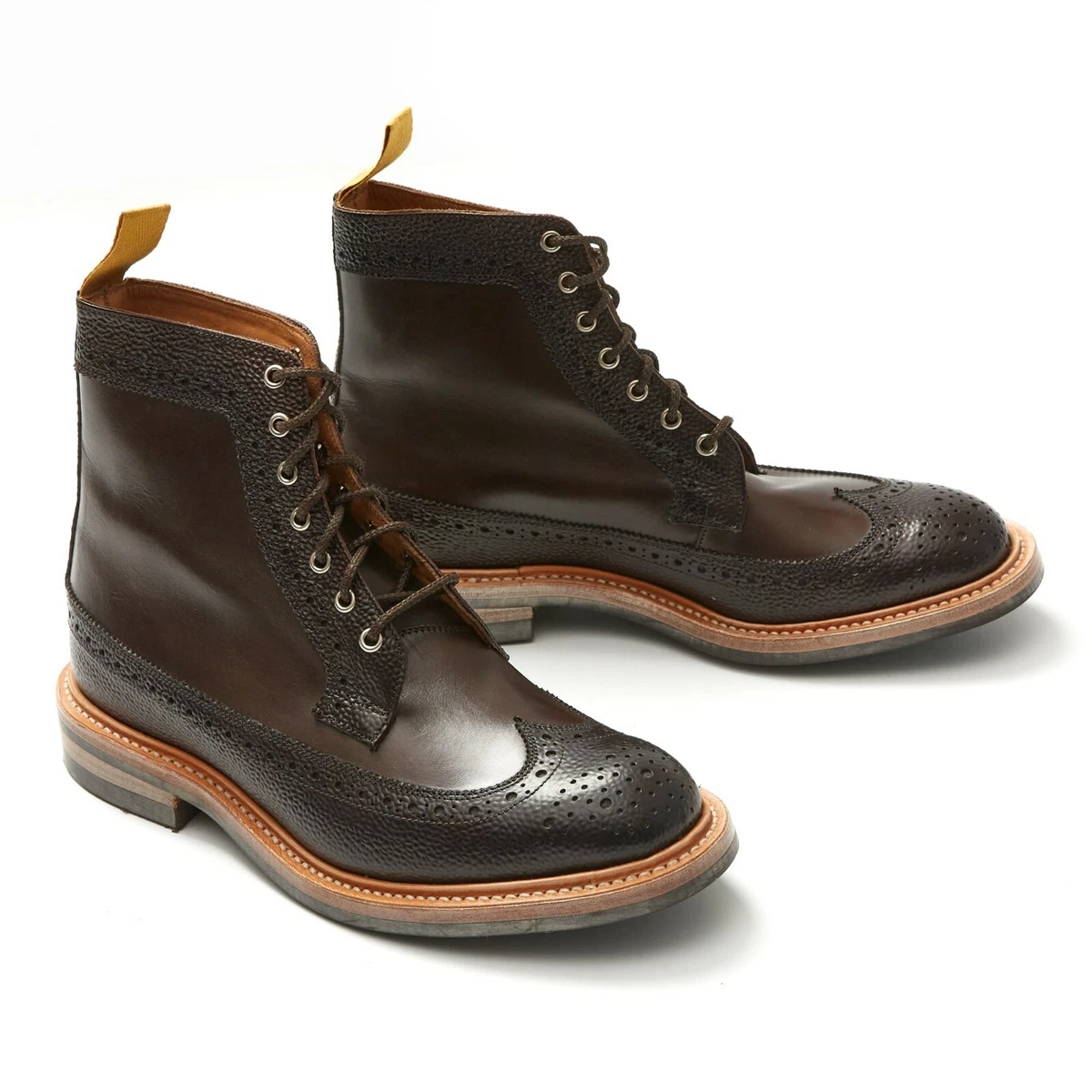 Tricker s Longwing Boot 4444 Last Espresso Textured Size