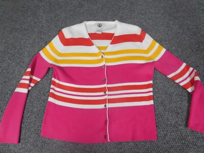 Natural Instincts Womens Sweater Small pink cardigan button
