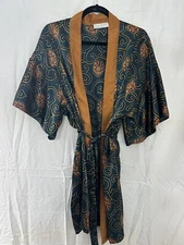 Vintage Womens Robe Val Mode Lingerie Made In The USA Colorful Size Small