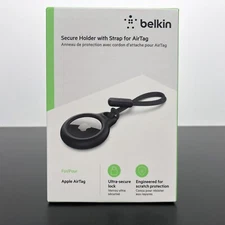 Belkin Secure Holder with Strap for AirTag (Black) - NEW SEALED 