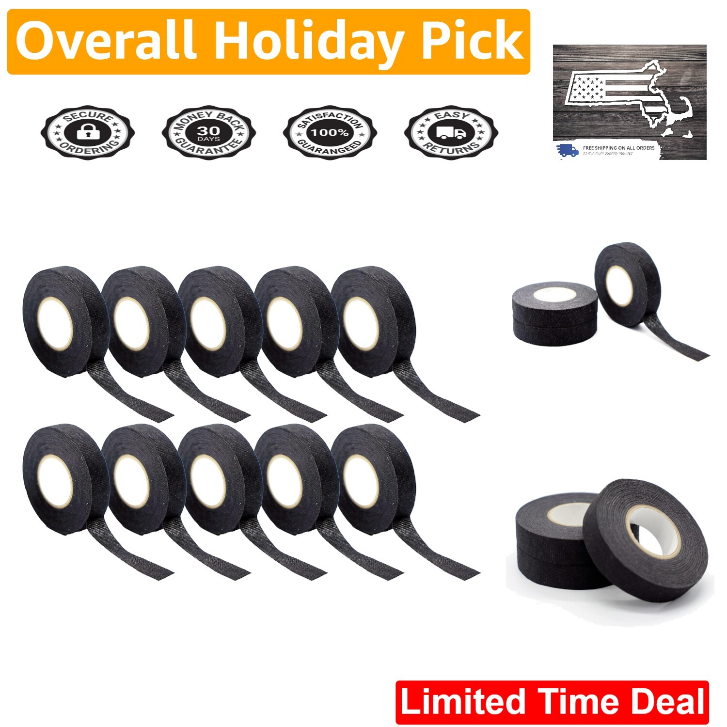 Wire Harness Tape 3/4 inch x 49 Feet Automotive Loom Tape Strong