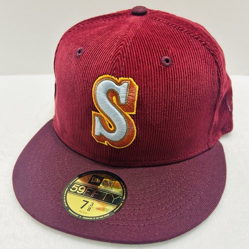 New Era Seattle Mariners Corduroy Dream Patch 59FIFTY Fitted Hat Maroon 7 3/8 - Picture 3 of 7