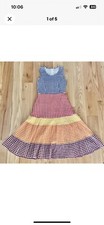 Uniqlo JW Anderson Gingham Sleeveless Dress Rainbow Colorful NWT Girl 9-10