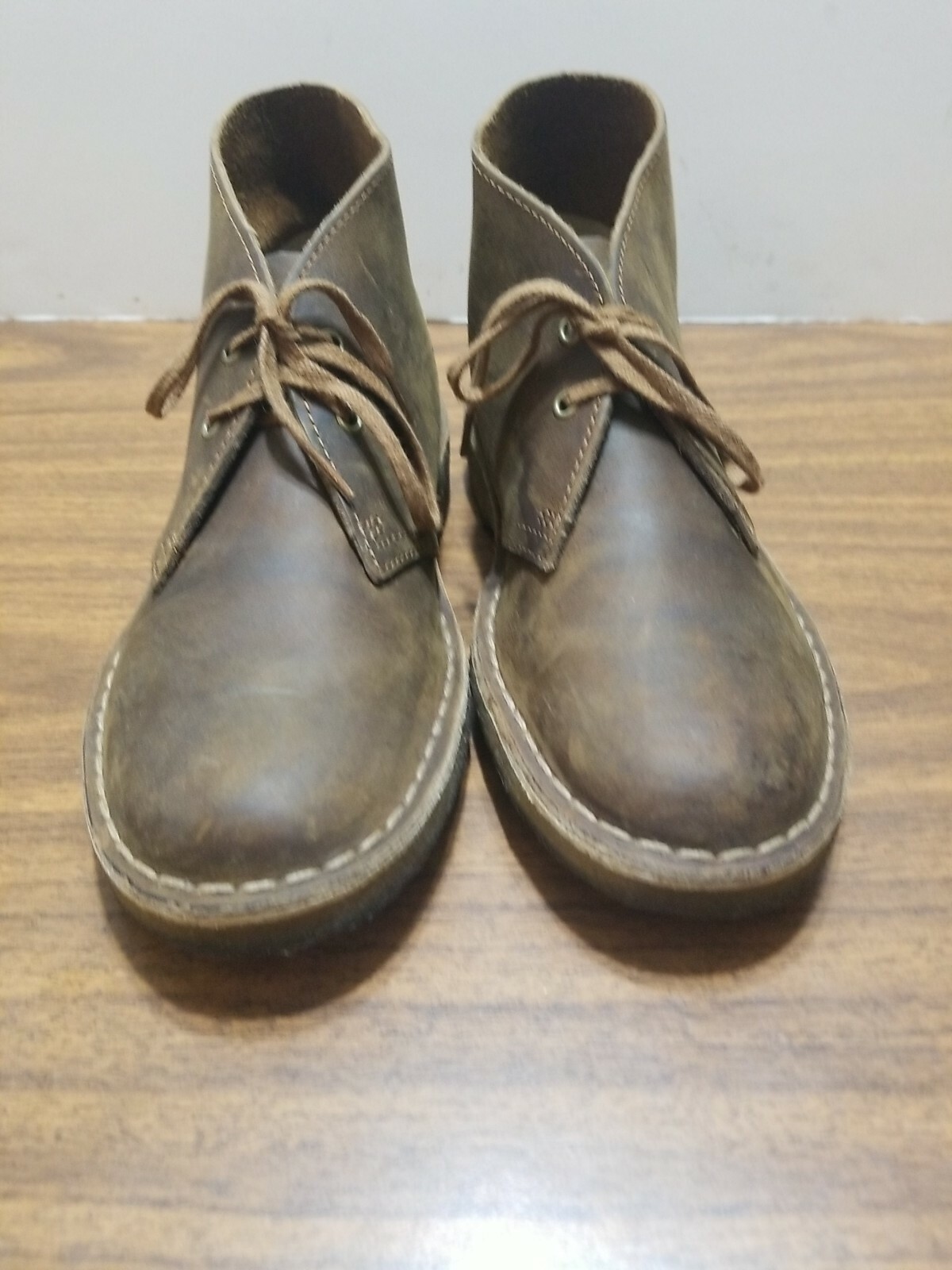 SAOLA STIVALETTI CLARK'S TOMAIA E FODERA ORIGINALI IN PELLE SUOLA CREPE 7 M MARRONE SCURO.