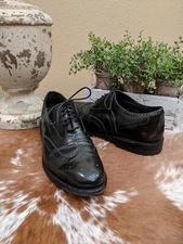 Vintage EXECUTIVE IMPERIAL By Mason Black Leather CORDOVAN Wingtip Shoes 10D