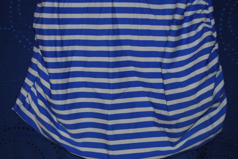 Tankini Top LIZ LONG MATERNITY Azul Blanco Rayas Solo Traje de Baño Talla S/P   Foto 3 de 4