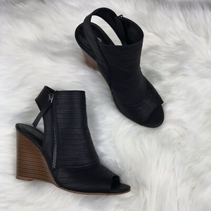 black wedge heel booties
