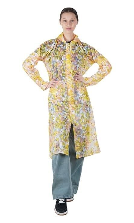 mujeres y niñas impermeable abstracto impreso largo/completo con...