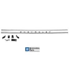 1964 Impala Rear Trunk Tail Panel Moldings GM Licensed Standard w/Clips