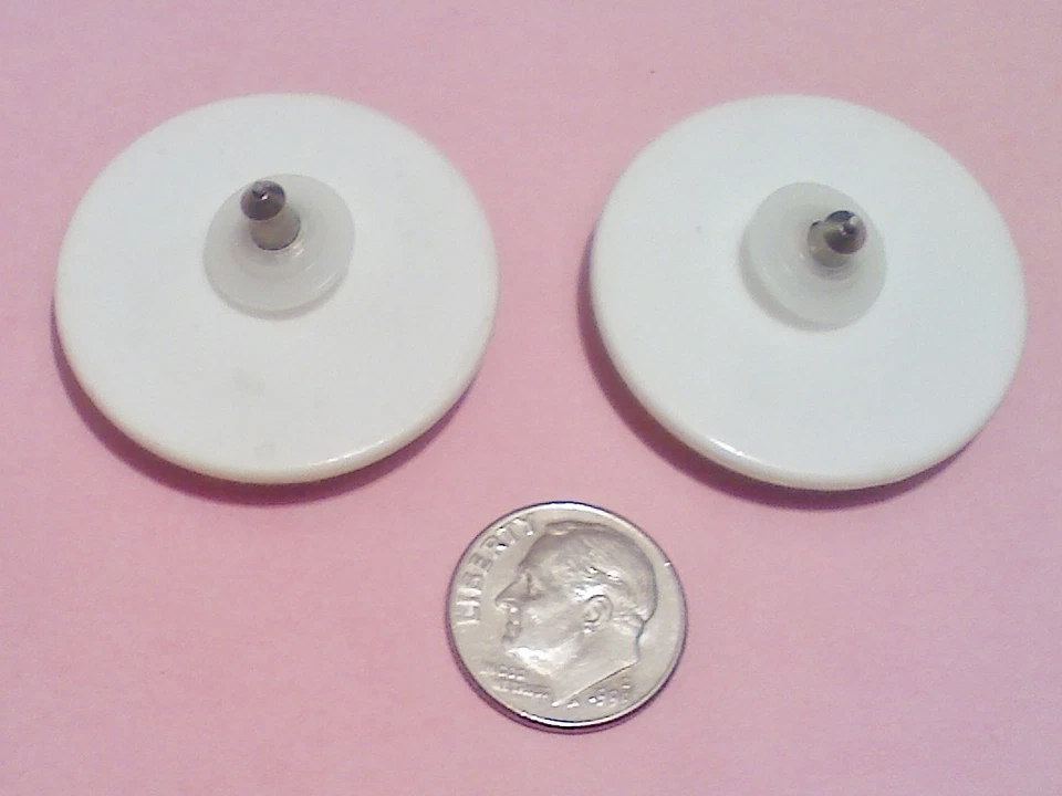  PENDIENTES, BOTÓN BIPLANO ESTILO BRILLANTE Y COLORIDO, PLÁSTICO PUSH THROUGH.  Foto 3 de 3