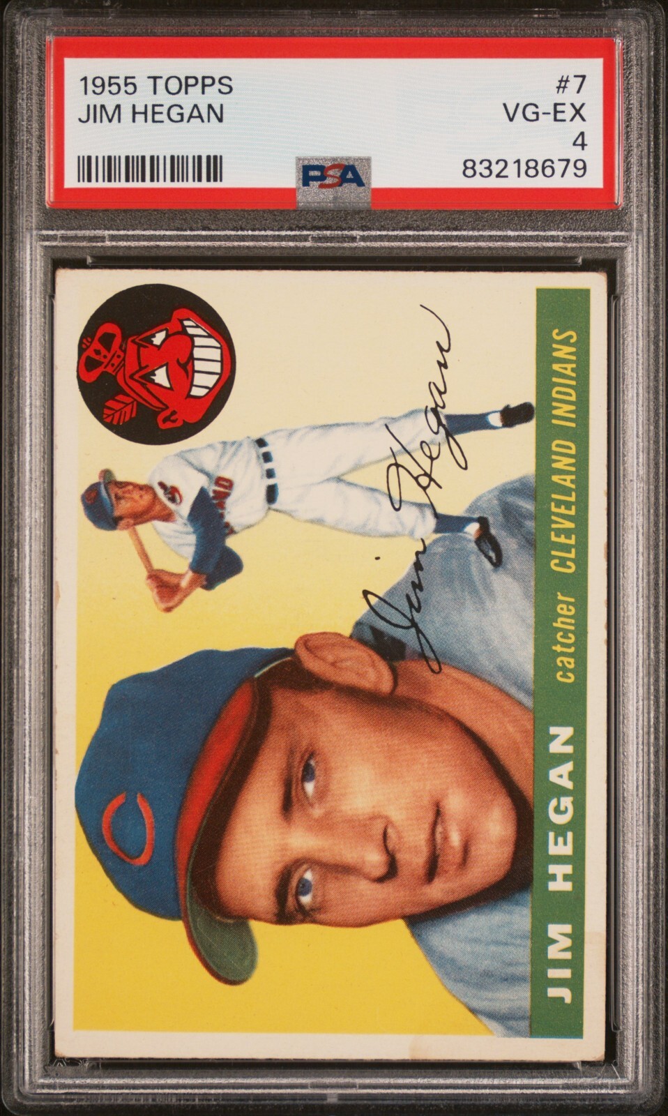 1955 Topps Jim Hegan #7 PSA 4 VG EX Looks Nicer
