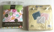 Set Of 2 Bambini Receiving Blanket  Kushies Change Pad Fitted Sheet. Pink. NIB