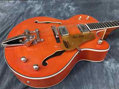 Hot Sale Good Quality 12 Strings Hollow Body with F Hole Orange Electric Guitar