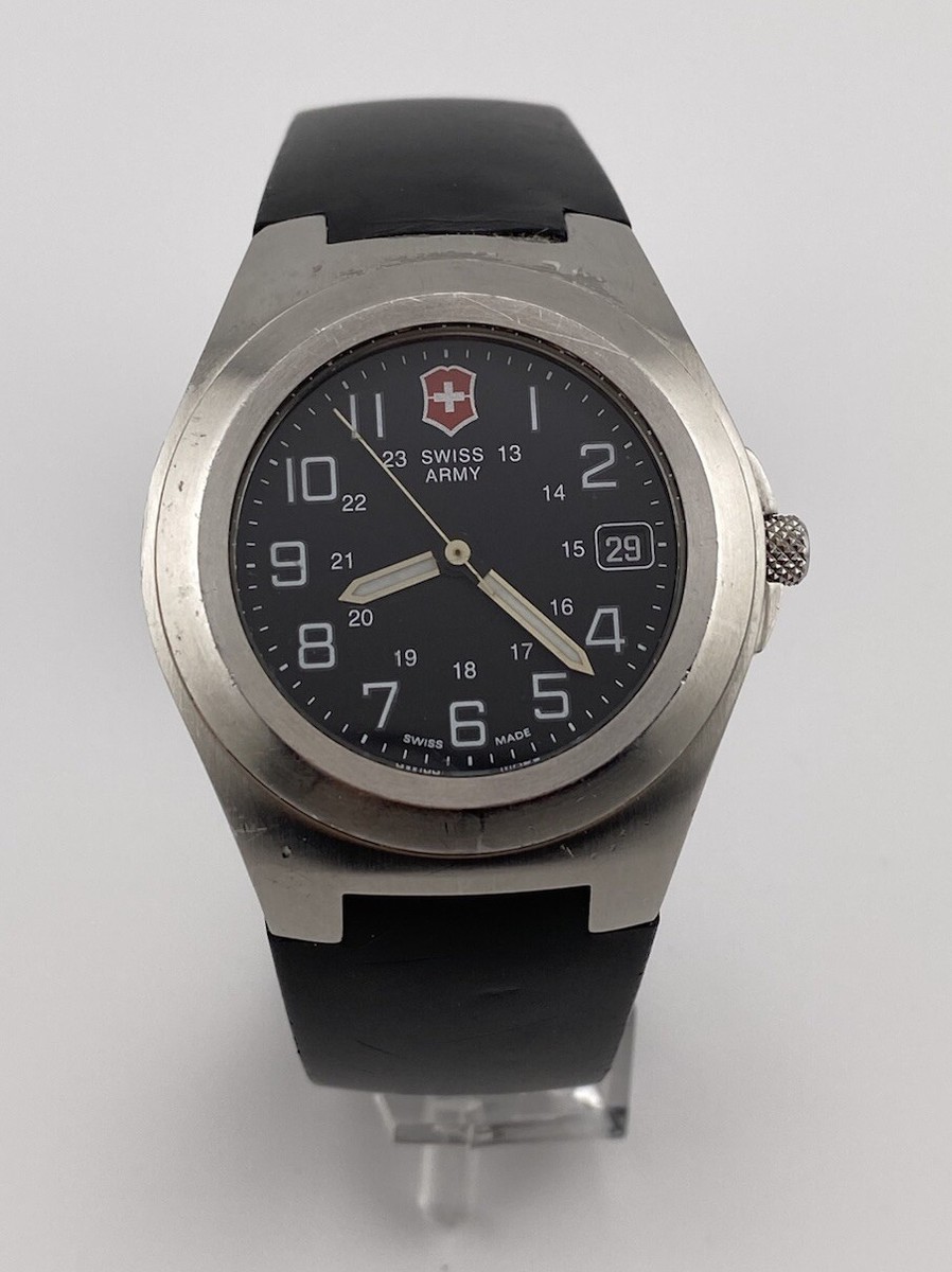 VICTORINOX SWISS ARMY メンズ 腕時計 ジャンク Vintage Victorinox Swiss Army Excursion Black Date Dial Men's