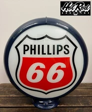 PHILLIPS 66 Red Logo Reproduction 13.5" Gas Pump Globe - (Dark Blue Body)