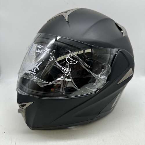 Westt MD-808 Full Face Helmet Flip Up Motorcycle Helmet Black/Gold New Open Box - Picture 2 of 10