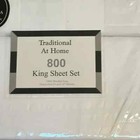 Transitional at Home embossed striped print, 6pc King Sheet Set Snow White