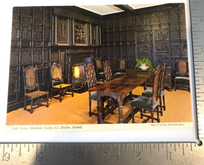 Vintage Postcard Oak Room Malahide Castle Co. Dublin Ireland Unposted