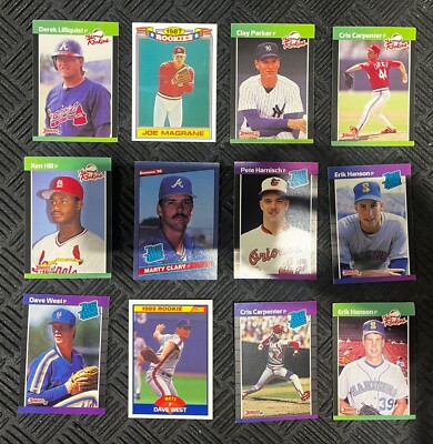 1989 Donruss Pitcher Lot - Hanson, Carpenter, Hill, Parker - 12 Cards
