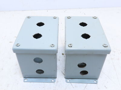Hoffman E2PBMX Extra-Deep 2-Hole 22MM Pushbutton Enclosure 6''x4''x5'' Lot of 2