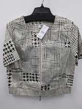 Cabi Zip Back Cardigan / Jacket Size S Cream And Black