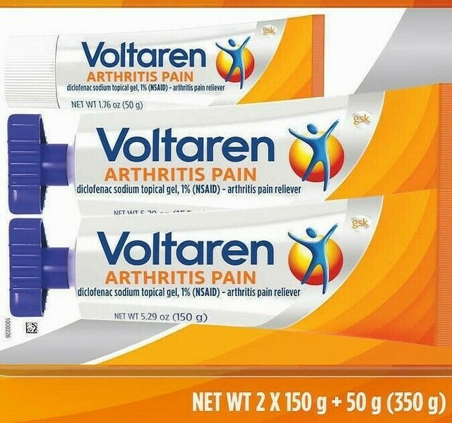 Arthritis Pain Topical NSAID Gel 3 Tubes Total 350 g (12.3 Oz) Exp. 03/