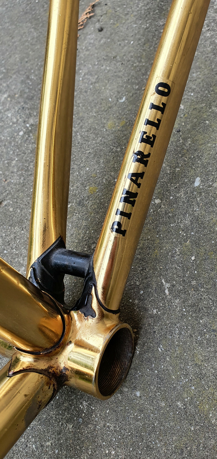 Pinarello Record 56cm gold plated vintage Italian road bike frame 56cm