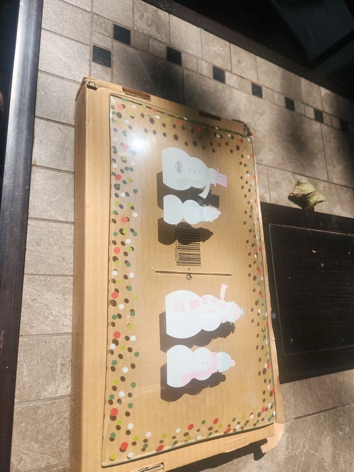 The Pampered Chef Christmas Snowman Dots Divided Platter New In Box Model 3012 - Image 2 of 4