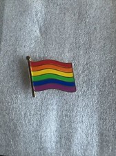 RAINBOW FLAG LAPEL PIN 0.5" Gay Lesbian Pride LGBTQ Hat Tie Tack Badge magnetic.
