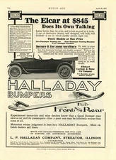 1917 Elkhart Carriage & Motor Car Co. Ad: Elcar Model D Auto. Elkhart, Indiana