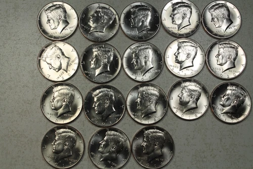 2016 - 2024 P&D Kennedy Half Dollar. Gem Brilliant Uncirculated  Mint Roll Set