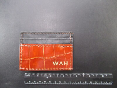 Yoder Leather, Alligator Leather, Cognac, 3 Slot Wallet with Cash Clip (Y KC)