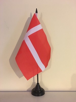 DENMARK TABLE FLAG 9'' X 6'' 22.5cm x 15cm flags DANISH