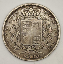 1845 Victoria Silver Crown – Young Head British Crown Coin – Shield Reverse