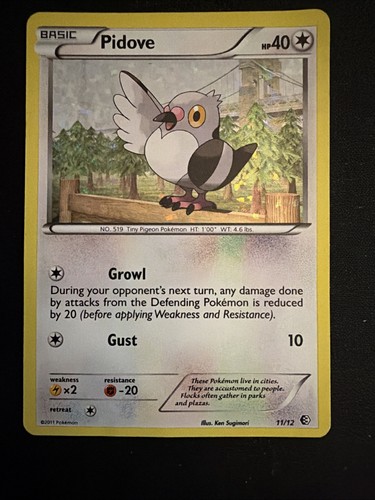 Pokemon Card : Pidove 11/12 Holo Promo Mc Donald's Collection 2011