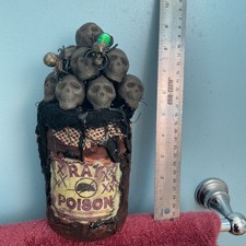 Halloween Glass Witch Potion Bottle Hand Crafted Apothecary Rustic One of a Kind