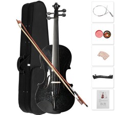 New Student Band 4/4 Acoustic Orchestral Violin Fiddle Black with Case Bow Rosin