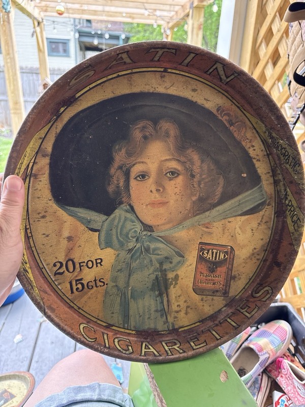Vintage Style Advertising Tin Tray Lot Tobacco Cocoa Kitchen Decor 234L