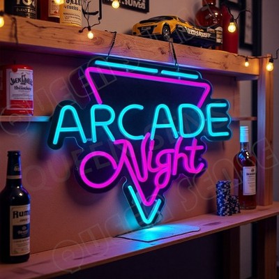 16''x14'' Arcade Night Video Game Kids LED Neon Sign With Dimmer USB Powered Light