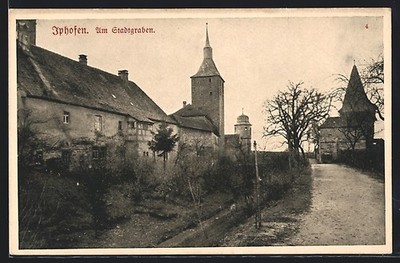 Iphofen, Blick in eine Strasse, Ansichtskarte 