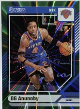 OG Anunoby  2024-25 Panini Donruss - #185 Holo Green Laser Knicks