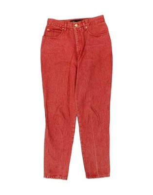 ROCCOBAROCCO Womens High Waist Jeans W31 L29  Red Cotton VT11